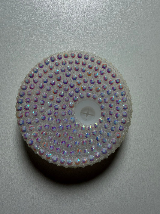White Rhinestone Lid