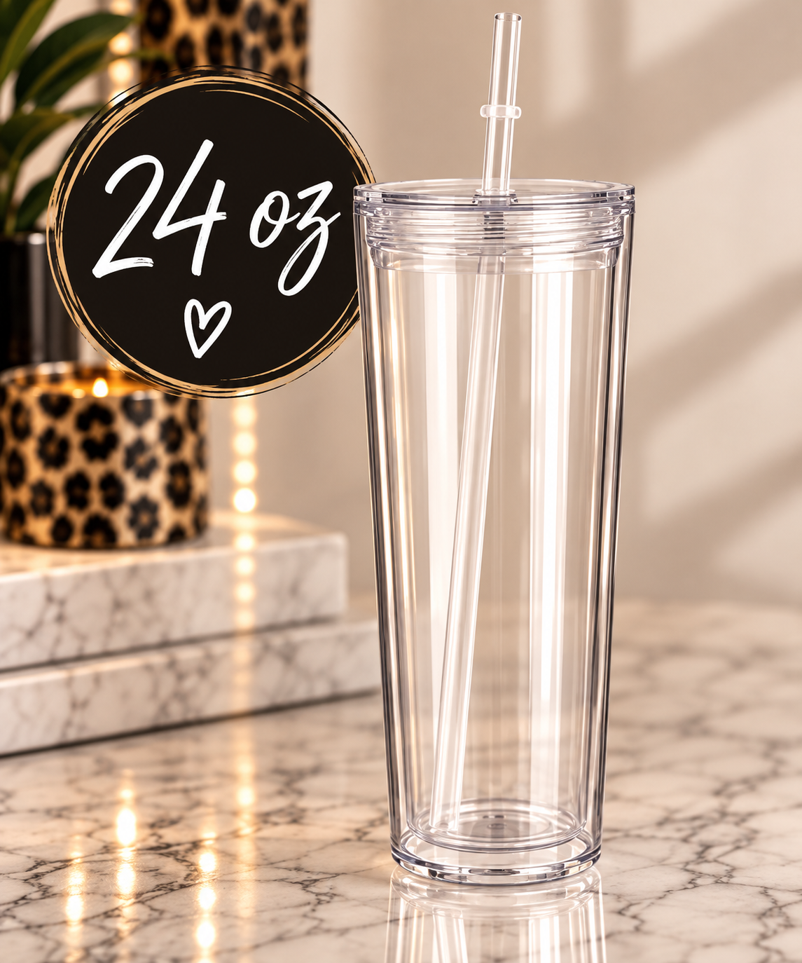 24 oz Snow Globe Tumbler
