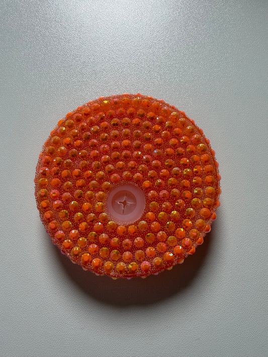 Orange Rhinestone Lid