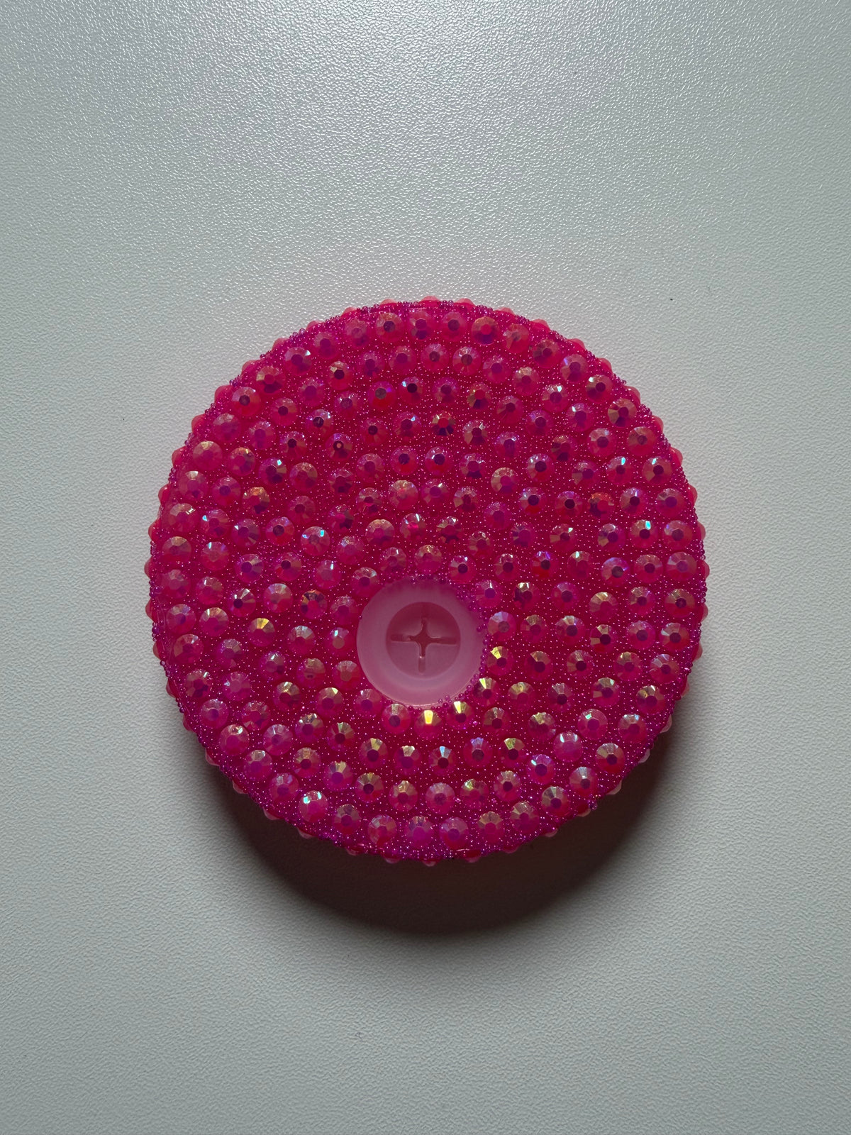 Dark Pink Rhinestone Lid