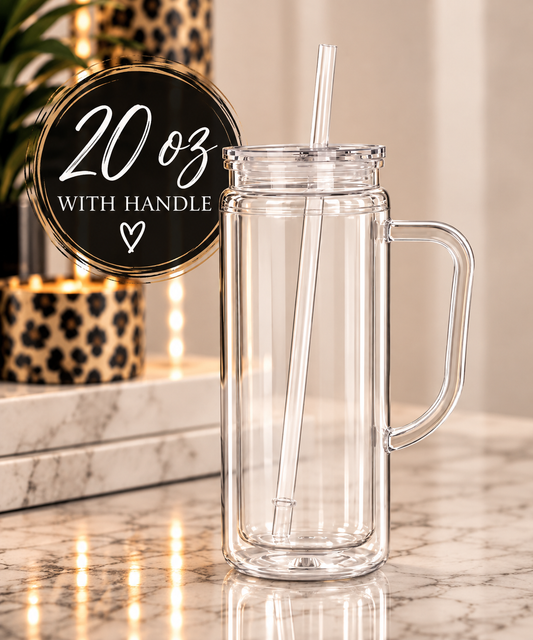 20 oz Snow Globe Tumbler with Handle