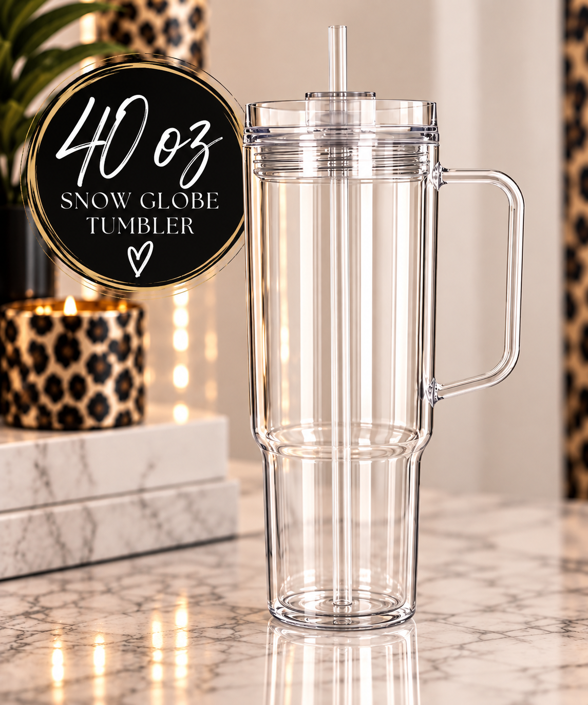 40 oz Snow Globe Tumbler